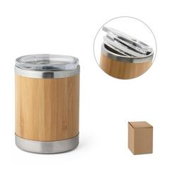 Vue générale Tasse 350mL en bambou et acier inox - Lycka | Krokrodeal