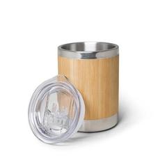 Vue Tasse 350mL en bambou et acier inox - Lycka de couleur beige| Krokrodeal