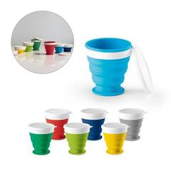 Vue générale Verre de voyage pliable 250mL en silicone et PP - Astrada | Krokrodeal