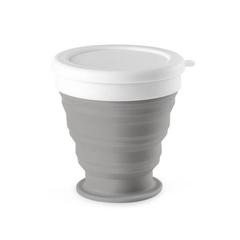 Vue Verre de voyage pliable 250mL en silicone et PP - Astrada de couleur gris| Krokrodeal