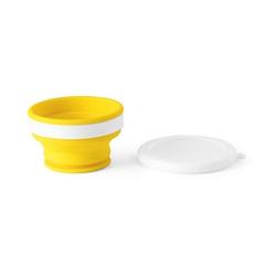 Vue Verre de voyage pliable 250mL en silicone et PP - Astrada de couleur jaune| Krokrodeal