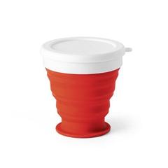 Vue Verre de voyage pliable 250mL en silicone et PP - Astrada de couleur rouge| Krokrodeal
