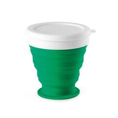 Vue Verre de voyage pliable 250mL en silicone et PP - Astrada de couleur vert| Krokrodeal