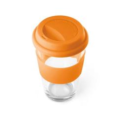 Vue Verre de voyage en verre 330mL - Barty de couleur orange| Krokrodeal