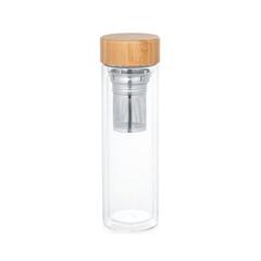 Vue Bouteille avec infuseur 490mL en verre borosilicate - Makarova de couleur beige| Krokrodeal