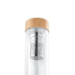 Vue Bouteille avec infuseur 490mL en verre borosilicate - Makarova de couleur beige| Krokrodeal