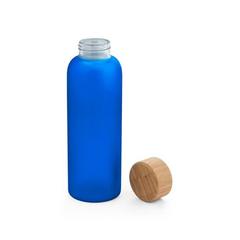 Vue Tasse de voyage 500mL en verre borosilicate givré - Lillard de couleur bleu| Krokrodeal