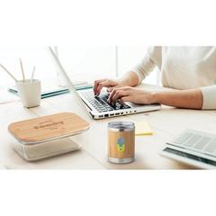 Vue générale PORTOBELLO. Lunch Box. Boîte hermétique en verre borosilicaté et couvercle en bambou 1000 mL | Krokrodeal