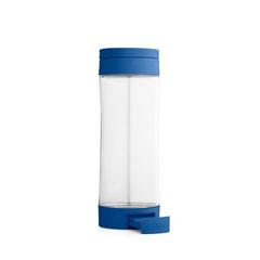 Vue Bouteille de sport 390mL en verre avec bouchon en PP - Quintana de couleur bleu| Krokrodeal