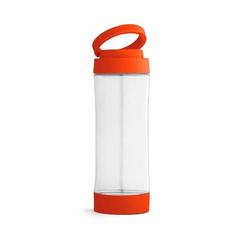 Vue Bouteille de sport 390mL en verre avec bouchon en PP - Quintana de couleur orange| Krokrodeal