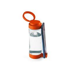 Vue Bouteille de sport 390mL en verre avec bouchon en PP - Quintana de couleur orange| Krokrodeal