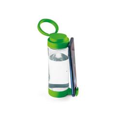 Vue Bouteille de sport 390mL en verre avec bouchon en PP - Quintana de couleur vert| Krokrodeal