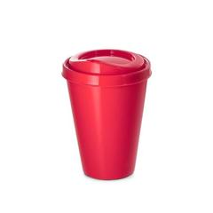 Vue Tasse réutilisable 430mL en PP - Frappe de couleur rouge| Krokrodeal