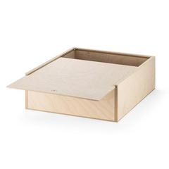 Vue Boite en bois L - Boxie wood l de couleur beige| Krokrodeal