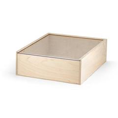 Vue Boite en bois L - Boxie clear l de couleur beige| Krokrodeal