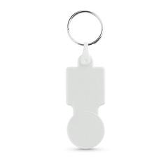 Vue Porte-clés jeton pour charriots en PS - Sullivan de couleur blanc| Krokrodeal