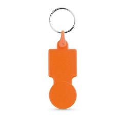 Vue Porte-clés jeton pour charriots en PS - Sullivan de couleur orange| Krokrodeal