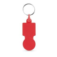 Vue Porte-clés jeton pour charriots en PS - Sullivan de couleur rouge| Krokrodeal