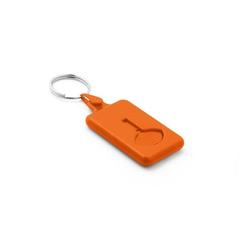 Vue Porte-clés avec monnaie pour chariot de supermarché - Bus de couleur orange| Krokrodeal