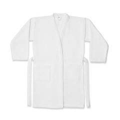 Vue Peignoir en coton et coton recyclé (350 g/m²) - Ruffalo large de couleur blanc| Krokrodeal