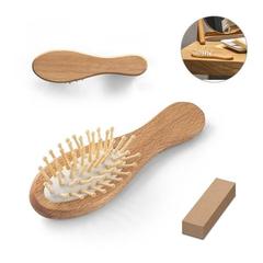 Vue générale Brosse à cheveux en bois avec dents en bambou - Dern | Krokrodeal