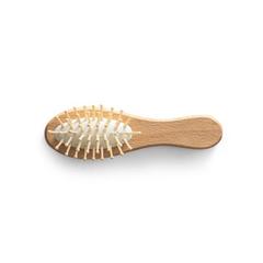 Vue Brosse à cheveux en bois avec dents en bambou - Dern de couleur beige| Krokrodeal