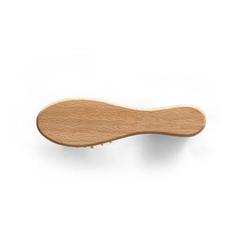 Vue Brosse à cheveux en bois avec dents en bambou - Dern de couleur beige| Krokrodeal