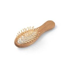 Vue Brosse à cheveux en bois avec dents en bambou - Dern de couleur beige| Krokrodeal
