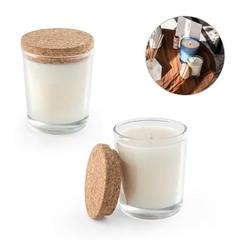 Vue générale Bougie aromatique dans une coupelle en verre avec un couvercle en liège 80 g - Zen 80 | Krokrodeal