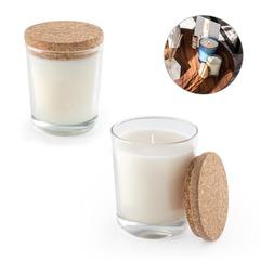 Vue générale Bougie aromatique dans une coupelle en verre avec un couvercle en liège 180 g - Zen 180 | Krokrodeal