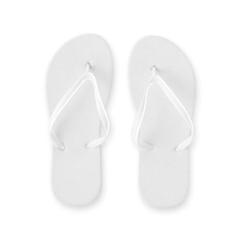 Vue Pantoufles confortables avec semelle en PE et sangle en PVC - Maupiti s / m de couleur blanc| Krokrodeal