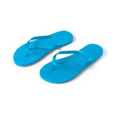 Vue Pantoufles confortables avec semelle en PE et sangle en PVC - Maupiti l / xl de couleur bleu| Krokrodeal