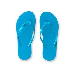 Vue Pantoufles confortables avec semelle en PE et sangle en PVC - Maupiti l / xl de couleur bleu| Krokrodeal