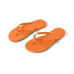 Vue Pantoufles confortables avec semelle en PE et sangle en PVC - Maupiti l / xl de couleur orange| Krokrodeal