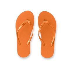 Vue Pantoufles confortables avec semelle en PE et sangle en PVC - Maupiti l / xl de couleur orange| Krokrodeal