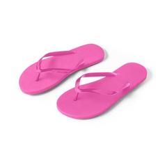 Vue Pantoufles confortables avec semelle en PE et sangle en PVC - Maupiti l / xl de couleur rose| Krokrodeal
