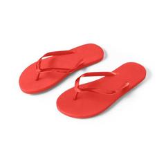 Vue Pantoufles confortables avec semelle en PE et sangle en PVC - Maupiti l / xl de couleur rouge| Krokrodeal