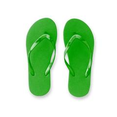 Vue Pantoufles confortables avec semelle en PE et sangle en PVC - Maupiti l / xl de couleur vert| Krokrodeal