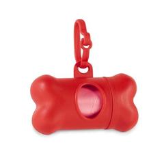 Vue Distributeur de sachets hygiéniques pour chiens - Trotte de couleur rouge| Krokrodeal
