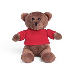 Vue Peluche ourson avec t-shirt - Bear de couleur rouge| Krokrodeal