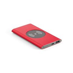 Vue Batterie portable et chargeur sans fil en aluminium 4'000 mAh - Cassini de couleur rouge| Krokrodeal