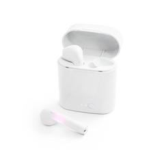 Vue Ecouteurs ajustables True Wireless en ABS avec microphone - Klebs de couleur blanc| Krokrodeal
