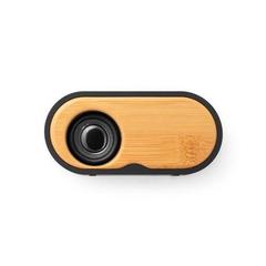 Vue Enceinte portable en 36% rABS et bambou - Tilly de couleur noir| Krokrodeal