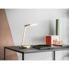 Vue générale Lampe de bureau pliable en bambou avec chargeur sans fil - Morey | Krokrodeal