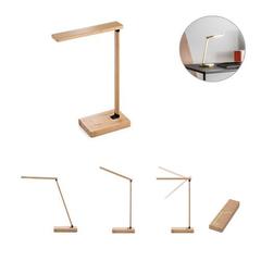 Vue générale Lampe de bureau pliable en bambou avec chargeur sans fil - Morey | Krokrodeal