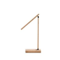 Vue Lampe de bureau pliable en bambou avec chargeur sans fil - Morey de couleur beige| Krokrodeal