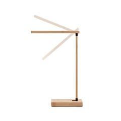 Vue Lampe de bureau pliable en bambou avec chargeur sans fil - Morey de couleur beige| Krokrodeal