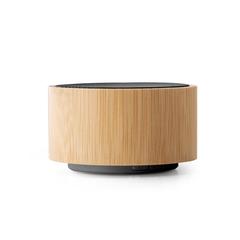 Vue Haut parleur en bambou et ABS - Arber de couleur beige| Krokrodeal