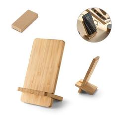 Vue générale Chargeur sans fil et support de téléphone en bambou - Lange | Krokrodeal