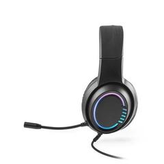 Vue Casque gaming avec microphone - Thorne headset rgb de couleur noir| Krokrodeal